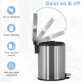 thumbnail image 3 of CL.HPAHKL Mini Bathroom Trash Can with Lid, Stainless Steel 1.6 Gallon Garbage Can with Removable Inner Basket, Portable Pedal Trash Bin Waste Basket for Bathroom, Office, Kitchen, 3 of 7