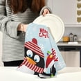 thumbnail image 6 of GZHJMY Merry Christmas Penguin Snowflake New Year Winter Kitchen Towels Dish Bar Tea Towel Dishcloths 1 Pack Super Absorbent Soft 18 x 28 inches, 6 of 7
