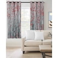 thumbnail image 2 of Pink Teal Forest Blackout Curtains for Bedroom/Living Room, Thermal Insulated Kitchen Curtains, Modern Oil Painting Art Grommet Darkening Window Treatment Drapes 52"x84"x2, 2 of 8
