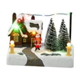 thumbnail image 3 of Christmas Mini House Village Scene Collectible Building Resin Construction LED Music for Family Xmas, 3 of 9