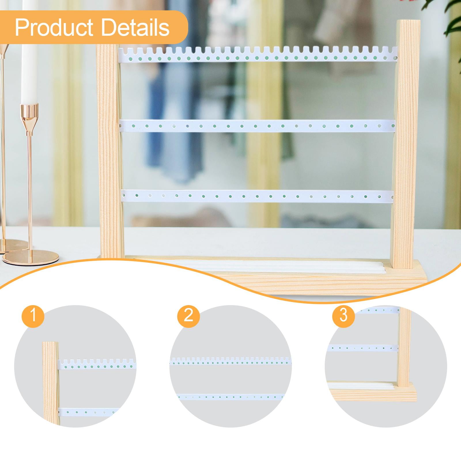 FVDPWYE Earring Display Stand Earring Holder Multifunctional 3 Layer Hanging Rack Jewelry Organizer for Tabletop Centerpiece Showcase White