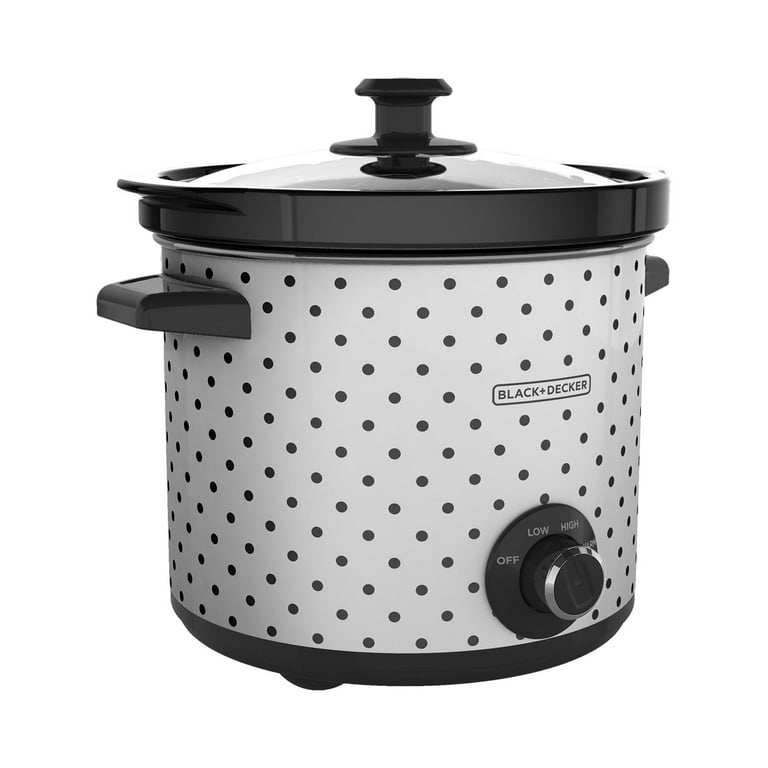 Crockpot SCR450-HX Round Slow Cooker, 4.5 Quart, Black & White Pattern