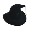 thumbnail image 2 of Halloween Witch Hat clothes Accessory Polyester Party Decor Wizard Theme - Black Design Foldable Storage(Black), 2 of 6