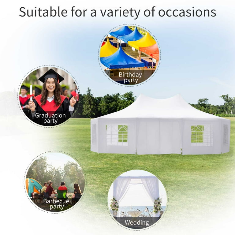 Outsunny 29 x 21 ft Party Tent Wedding Tent with Sidewalls Heavy Duty Event Tent with 2 Doors and 8 Windows Outdoor Gazebo Tent for Party White Walmart