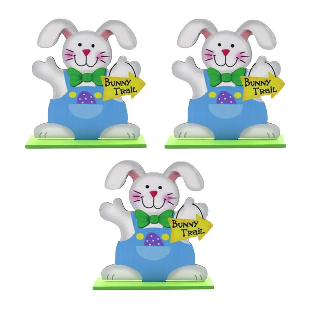 Adornos de madera de conejo Decoraciones de Pascua Dibujos animados Handy Instalación Scrapbooking Crafts Accesorios Kits de bricolaje para adultos JM00282 2 Sets Kearding HA030583-01