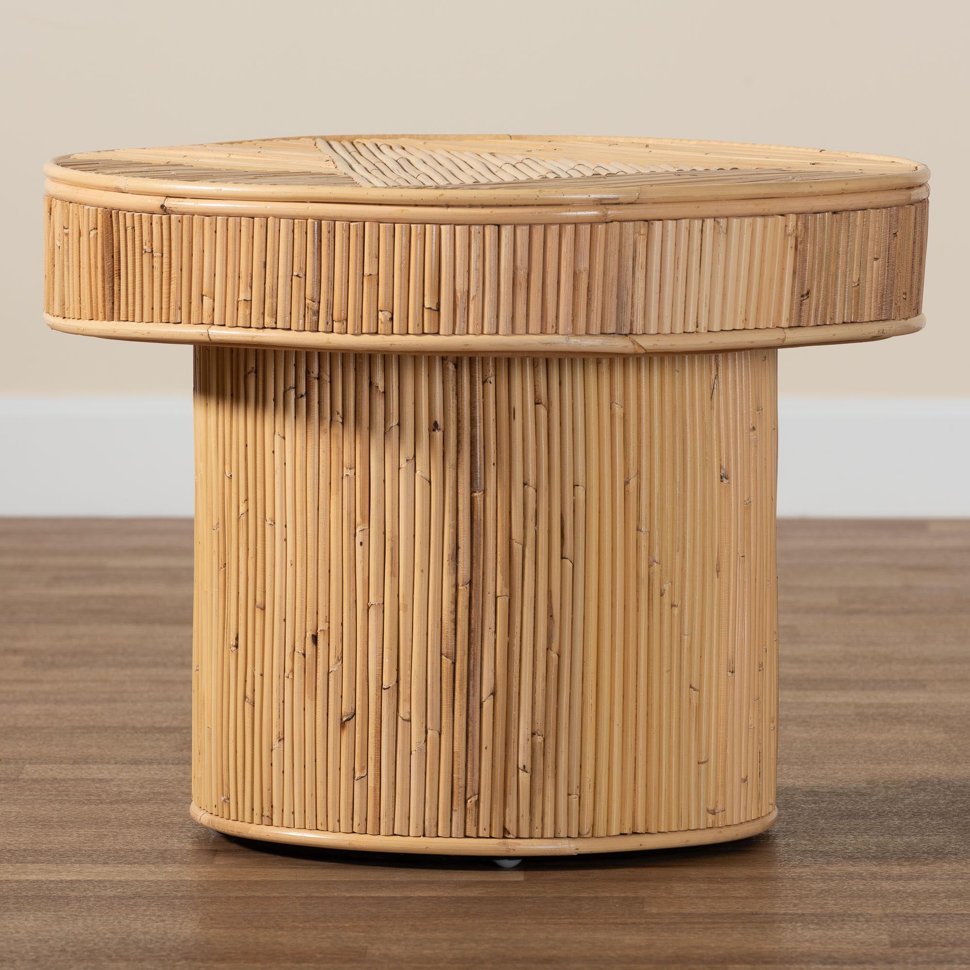 bali & pari Iryna Boho End Table, One Size, Light honey
