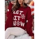 thumbnail image 4 of Suéteres Navideños para Mujer con Estampado Navideño, Corte Holgado, Larga, Estilo Pullover Rojo XXL, 4 of 8