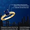 thumbnail image 2 of Gem Stone King 10K Yellow Gold Blue Sapphire Engagement Ring for Women | 1.56 Cttw | Octagon 7X5MM | Gemstone September Birthstone | Size 9, 2 of 6