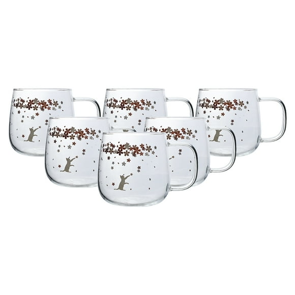 Set de 6 Tazas de Cristal Transparente – Perfectas para Bebidas Calientes y Frías