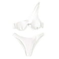 thumbnail image 2 of Cameland Ladies' Sexy Split Shoulder Steel Support Bikini Solid Color Two-piece Swimsuit, 2 of 3