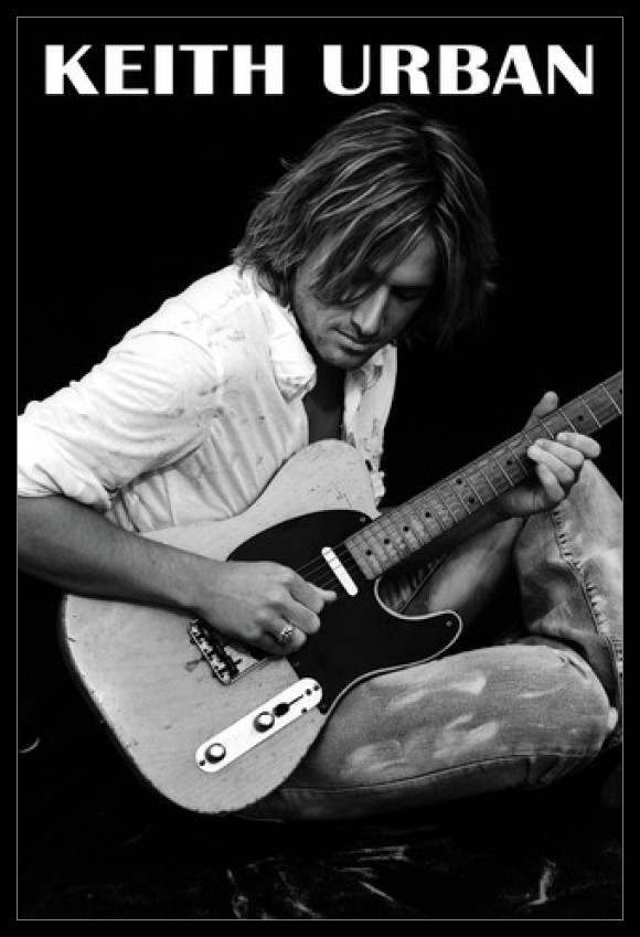 Keith Urban Playing Guitar Poster 24 X 36
