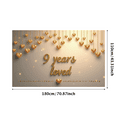 thumbnail image 6 of LUUFILx 9 Years Loved Anniversary Banner Heart Decor Backdrop Party Supplies Event Decoration Celebration Photo Props Background, 6 of 7