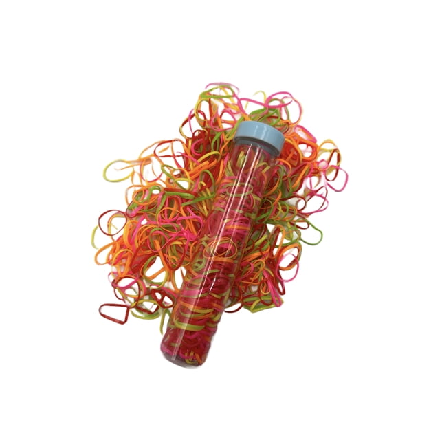 Tubo Mini Ligas Plásticas Para Cabello 350 Piezas Colores - Neon