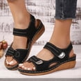 thumbnail image 4 of Rokment Women's Orthopedic Wedge Walking Sandals Beach Comfortable Arch Support Platform Mid Heels Non Slip Work Summer Shoes for Woman with Adjustable Straps Black Size 8, 4 of 6