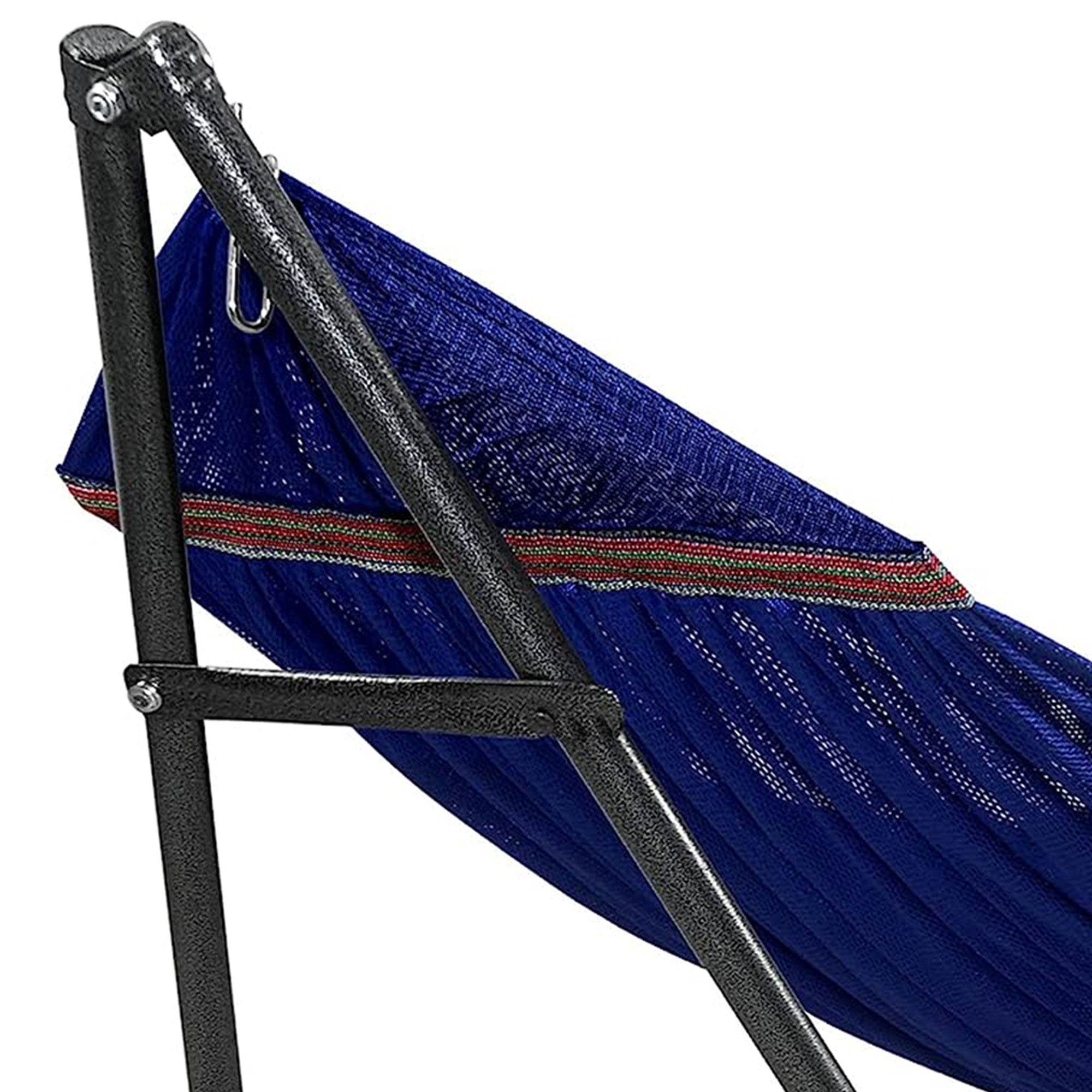Tranquillo Adjustable Hammock Stand / Collapsible Hammock with Stand – Picnic Hammock Stand and 2 Layered Polyester Hammock Net for 2 Persons with Carry Bag - Supports up to 550lbs, Blue
