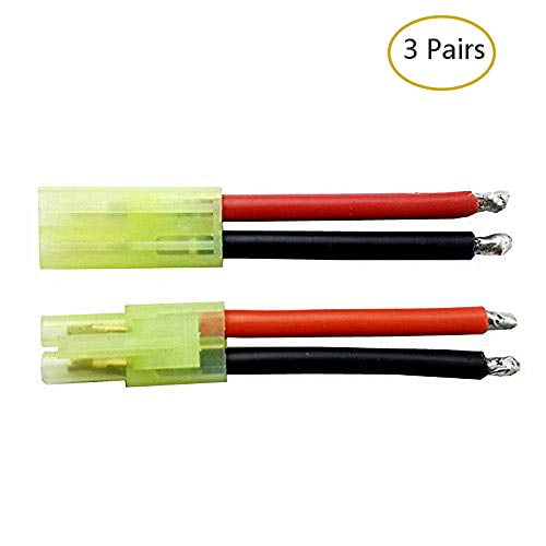 Youme 3 Pairs Mini Tamiya Male Female Battery Connectors with 100mm ...