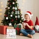 thumbnail image 5 of Bola de Navidad con lazo de pentagrama y lentejuelas esmeriladas, ideal para colgar en el árbol de Navidad, decoración navideña., 5 of 6