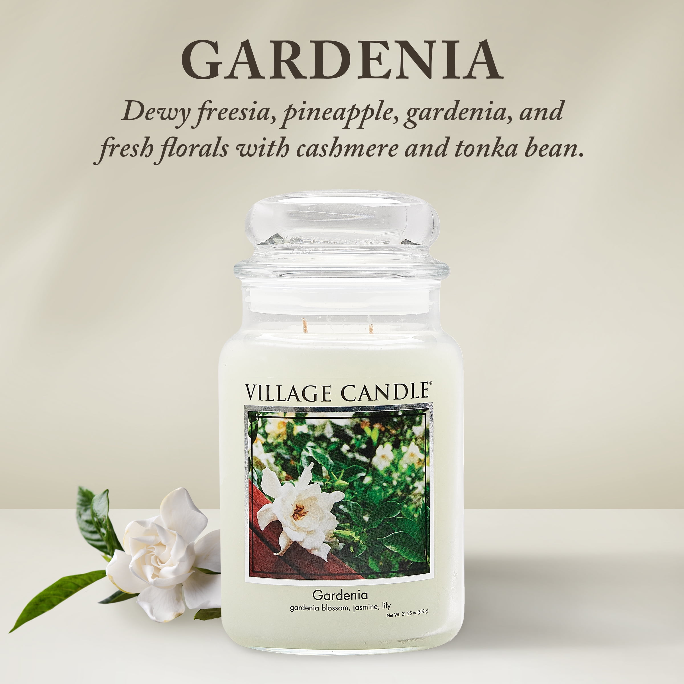 Village Candle Gardenia Apothecary Jar Scented Candle - Thumbnail 2