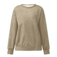 thumbnail image 4 of Brown Sweaters for Women Autumn Winter Loose Casual Casual Long Sleeves Round Neck Solid Color Sweatershirt Womens Fall Fashion 2025, 4 of 4