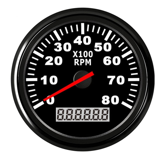 85mm Marine Tachometer 3000 4000 6000 RPM Tacho Meter Gauge Red Backlight With LCD Hour Meter For Car Boat Truck Auto 12V/24V