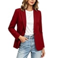 thumbnail image 5 of IUYRTFE Women's Solid Color Long Sleeve Blazer with Button and Pockets Casual Lapel Collar Work Jacket, 5 of 8