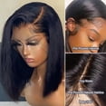 thumbnail image 4 of Straight Human Hair Wig Side Part 13×4 Lace Frontal Wigs Pre Plucked Hairline, 4 of 7