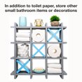 thumbnail image 4 of Excello Global Products Gray Wooden Toilet Paper Holder: Tic Tac Toe Design for Wall Mounted or Freestanding Bathroom Tissue Roll Storage Organizer - EGP-HD-0162A-OS, 4 of 7