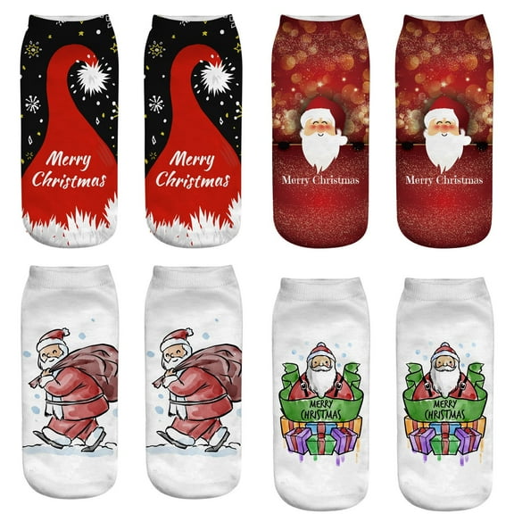 DQRPSEETB Women Fashion Three-dimensional Printed Socks Christmas Socks Womens Socks No Show,Ankle Socks
