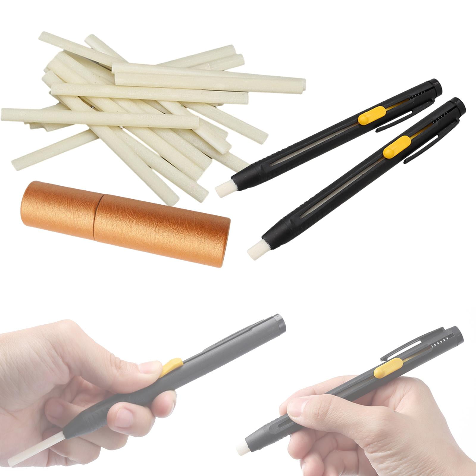 HILABEE Tailors Chalk Temporary Marking Fabric Paint Pens, Sewing Chalk Pencil, Lightweight Fabric Marker Pen for Embroidery Supplies 2 Pens w 20 Refills