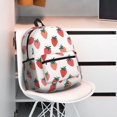 thumbnail image 3 of Wukai Hand Drawn Strawberry Versatile Backpack:Spacious,Organized,Comfortable,Ideal for Travel and Everyday Use with Multiple Pockets and Padded Straps, 3 of 8
