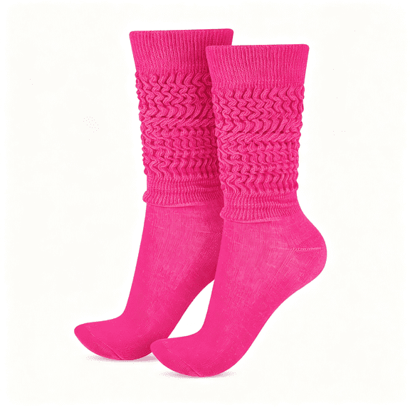 ACDANC Neon Slouch Socks,80S 90S Neon Women'S Leg Warmers Extra Long Slouch Socks Soft Scrunch Knee High for Party Vibrant Color Pink Socks