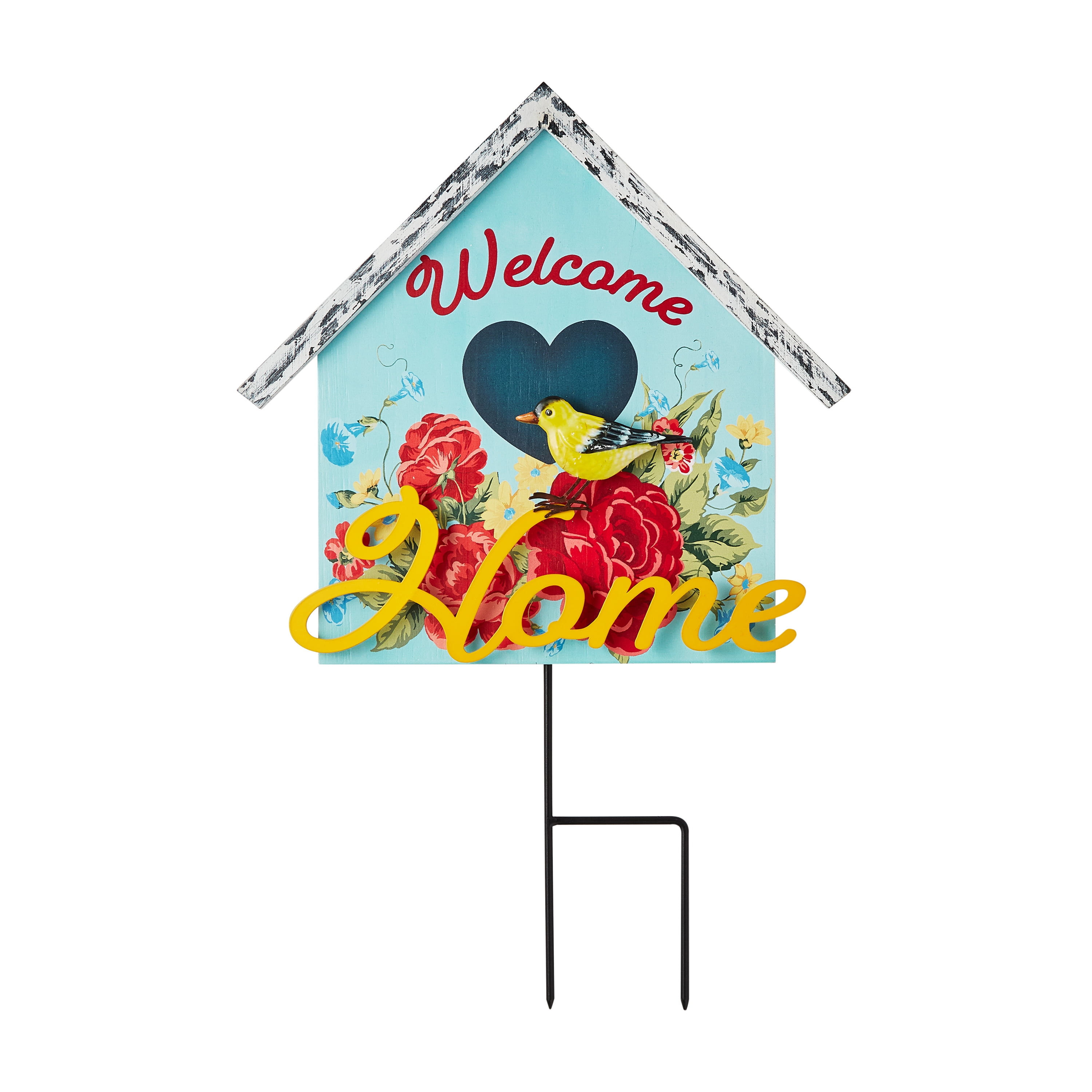 "Welcom to my Garden " Embossed Metal Wall Sign 16" L  Wall Decor 