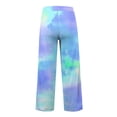 thumbnail image 4 of Endives Womens Sports Pants Tie Dye Printed Wide Leg Jogging Pants Drawstring Elastic High Waist Pants With Pocket, 4 of 7
