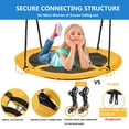 thumbnail image 3 of Hishine 43" 700LBS Saucer Tree Swing for Kids, Waterproof Flying Saucer Swing with A Swivel, Hanging Straps, Adjustable Ropes, Round Mat Spinner Swing for indoor/playground swing set,Orange, 3 of 8