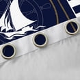 thumbnail image 4 of Feelyou Cartoon Ocean Sailboat Curtains Pack of 2 (42x84 Each) for Boy, Marine Nautical Curtains Blackout, Navy Abstract Lines Bedroom Curtains, Black Out Curtains Decor, 4 of 6