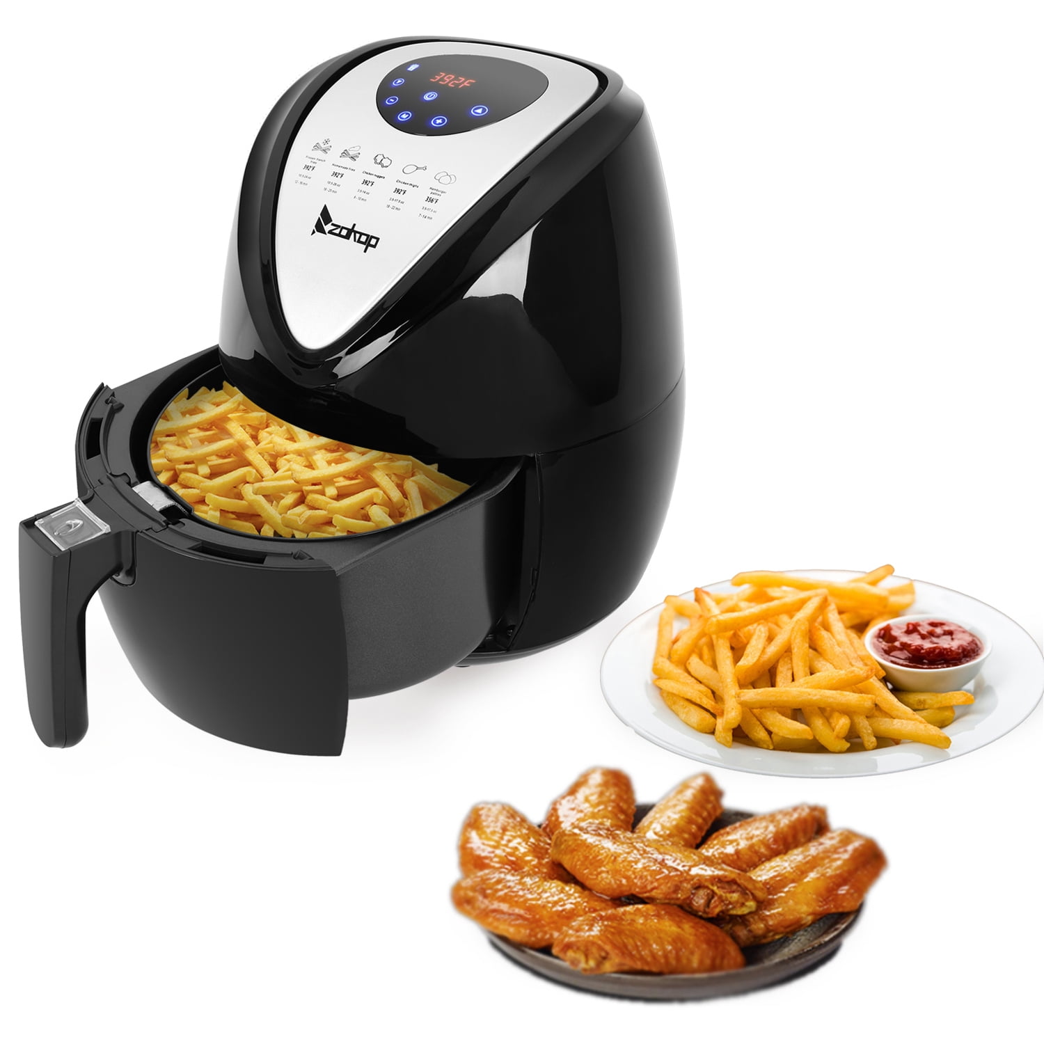 Air Deep Fryer, SEGMART 3.7 QT 1500W Power Air Fryer Oven, Fast Cook