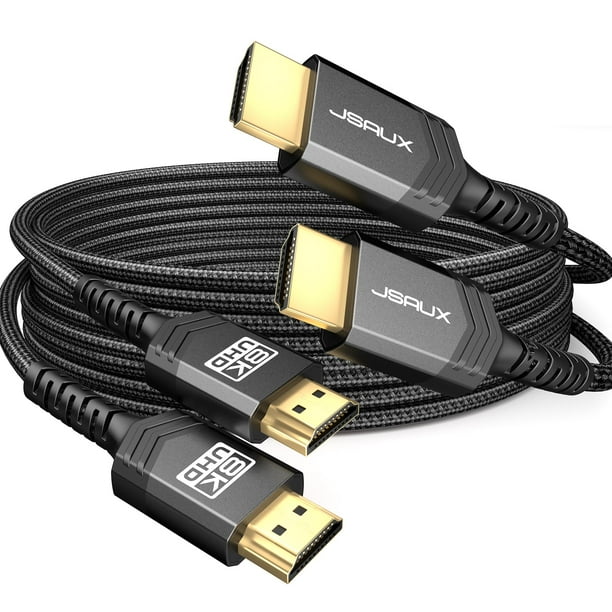 Cable HDMI corto JSAUX de 1 m, paquete de 2 unidades, 8K @60Hz 4K @120Hz PS5/PS4/X-Box
