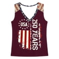 thumbnail image 5 of USA Tank Top Women Independence Day Summer Casual Print Sleeveless Blouse America 250 Tshirt L, 5 of 5