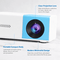 thumbnail image 5 of Mini Portable LED Projector - Automatic HD Projection, Suitable for Indoor & Outdoor Movie Nights, US Plug, Compact & Easy to Carry, Ideal for Home Theater & Travel Entertainment, 5*3*2in, Blue, 5 of 9