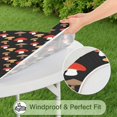 thumbnail image 5 of Red Brown Mushroom Black Pattern Round Fitted Tablecloth with Elastic Edge,Dining Table Cover Waterproof,Outdoor Round Tablecloth for Camping,Dining,Indoor and Outdoor, 5 of 7