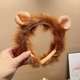 thumbnail image 3 of Yokua Cartoon Plush Headband Lovely Lion Animal Hairband Girl Funny Party Headpieces, 3 of 8