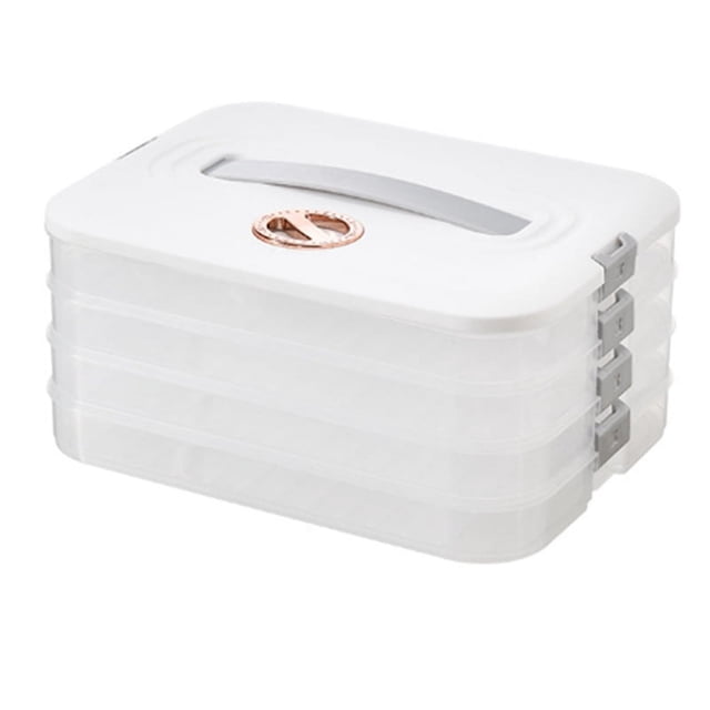 Dumplings Box Storage Box Refrigerator Dumpling Freezing Multi-Layer Freeze Quick-Freeze Dumpling Box White
