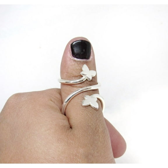 SS DESIGNS Butterfly Mallet Finger Ring • Trigger Finger Splint Ring • Sterling Silver Ring • Trigger Finger Ring • Silver Splint Ring