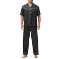 thumbnail image 2 of Wancir Mens Silk Satin Pajamas Set Long Sleeve Sleepwear Button-Down Pj Two-piece Loungewear with Long Pants S-XXL, 2 of 5