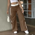 thumbnail image 2 of Juslio Womens Pants Comfortable Striped High Waist Casual Straight Pants, 2 of 5