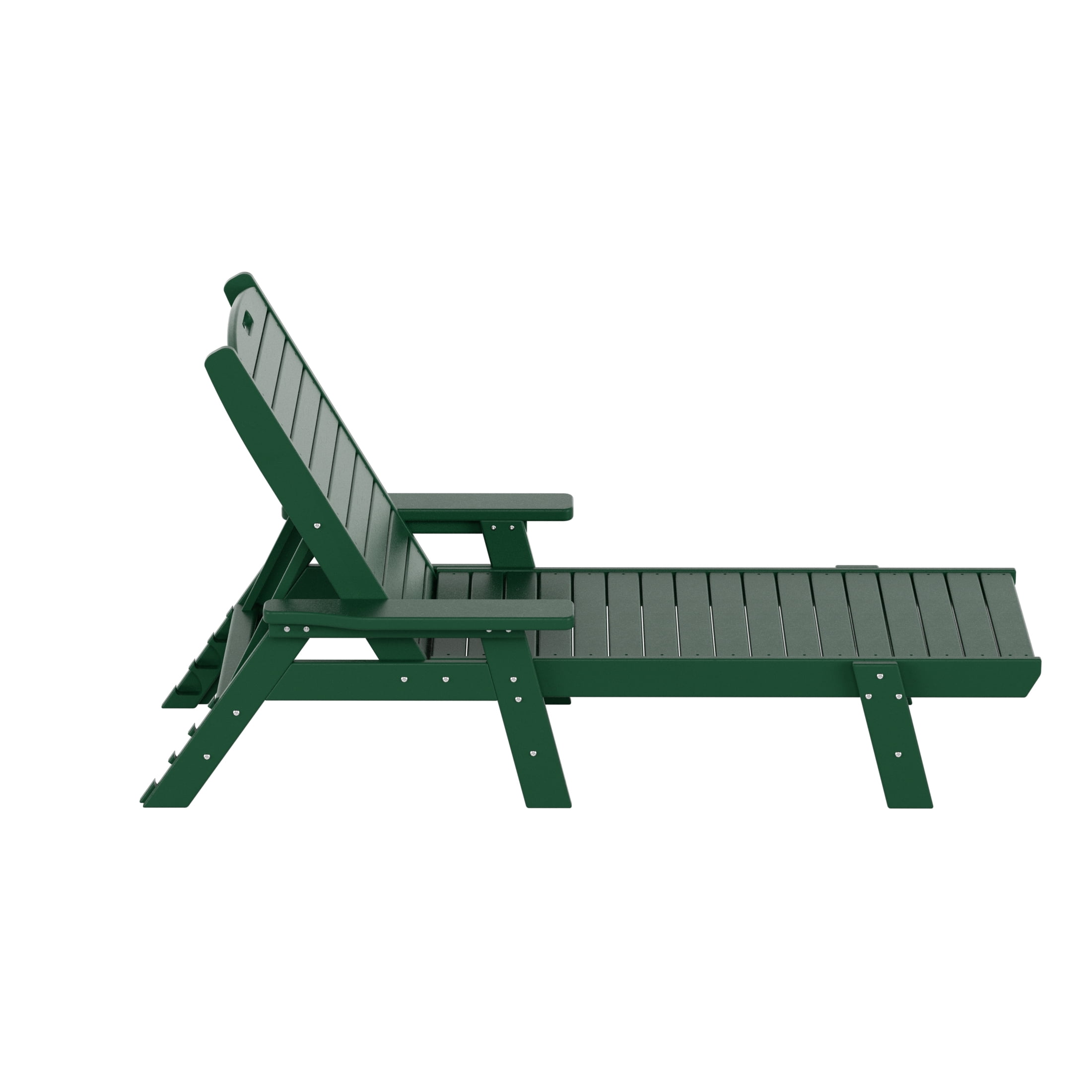 GARDEN Set of 2 Patio Outdoor Chaise Lounge Chair, Dark Green