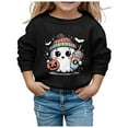 thumbnail image 1 of GDREDA Chandails à Capuchon à la Mode pour Filles Mignon Chandail Imprimé à Manches Longues Design Élégant à Col Rond pour Enfants Actifs Idéal pour Sorties Décontractées et Halloween Noir, 5-6 Ans, 1 of 4