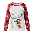 thumbnail image 4 of Chandails à Capuchon pour Femmes Mode Imprimée T-shirt Ample Manches Longues Blouse Col Rond Hauts Décontractés Chandail en Molleton Mignon Chandails à Capuchon en Solde, 4 of 4