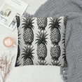 thumbnail image 2 of COMIO  Pineapple Throw Pillow Cushion Cover, Hand Drawn Tropical Theme Vintage Style Pineapple Fruit Pattern, Decorative Square Accent Pillow Case,Black Grey White, 2 of 5