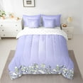 thumbnail image 2 of Feelyou Fashion Bling Diamond 7pcs Full Bedding Set, Kids Blue Sequin Print Comforter Sets, 2 of 7